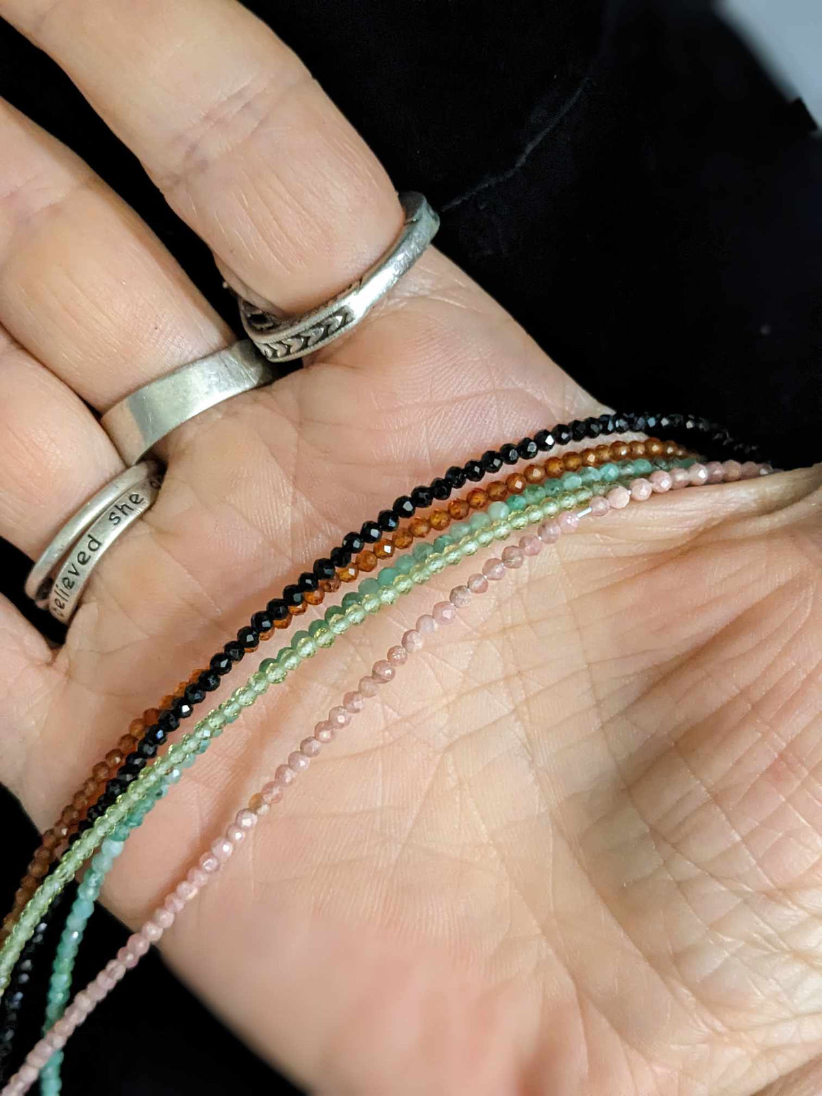 Various Stone Types #2 -  Faceted Round Bead Necklaces with clasp and chain extender