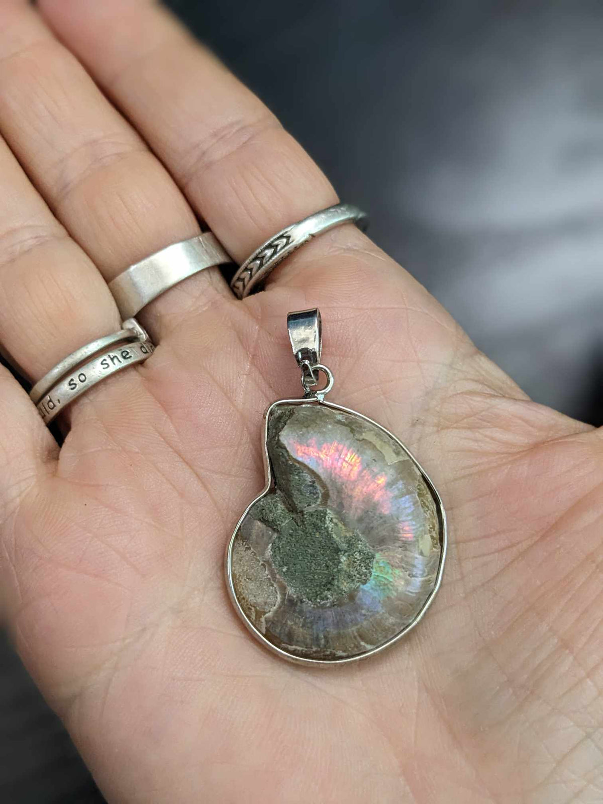 Sterling Silver Ammolite Pendant Offerings