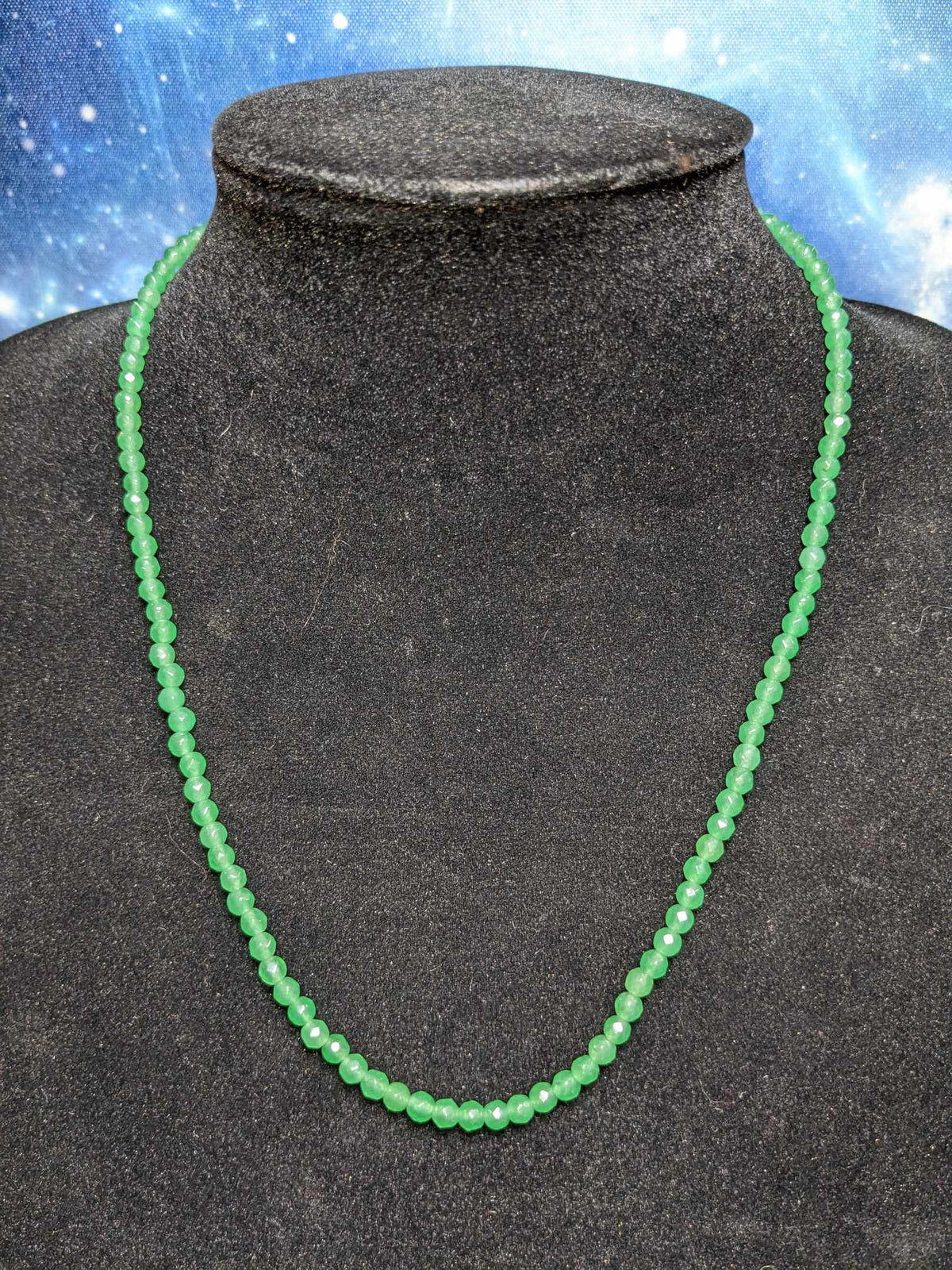 Green Aventurine Faceted Round Bead Necklace