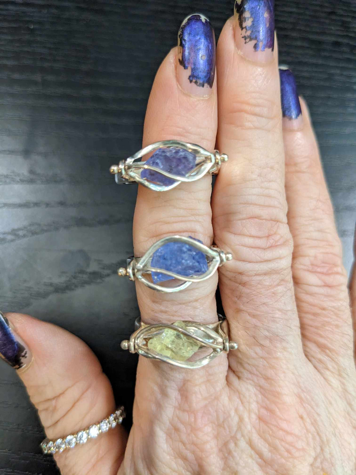 Sterling Silver Tanzanite & Topaz Spinner Ring Offerings