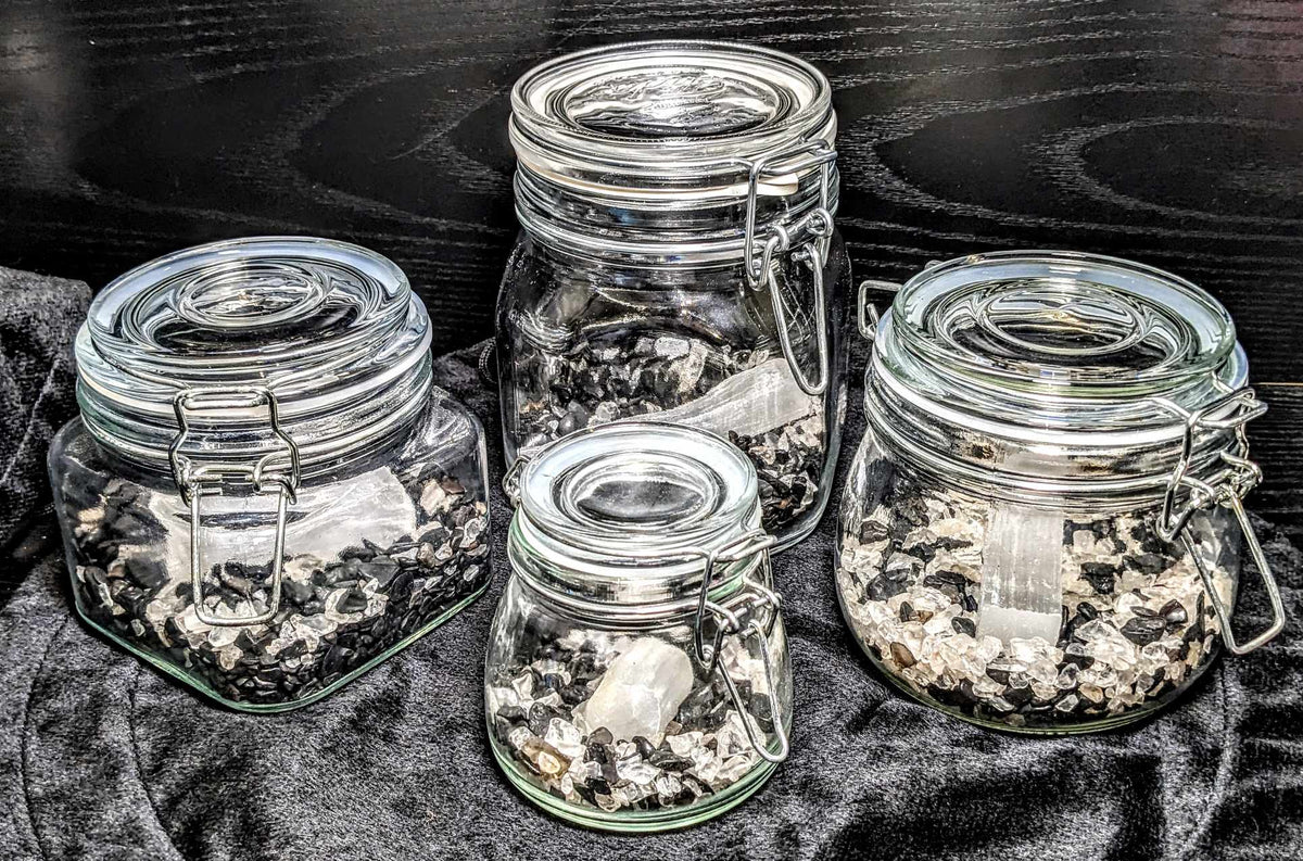 The Stone Sorceress Crystal & Stone Keeper Guardian Apothecary Jar Sets