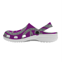 Robin Z Magenta & Silver Pentacle Crocs Clogs