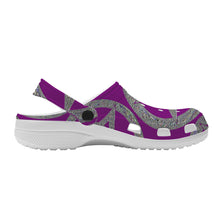 Robin Z Magenta & Silver Pentacle Crocs Clogs