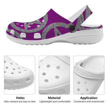 Robin Z Magenta & Silver Pentacle Crocs Clogs