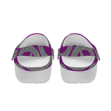 Robin Z Magenta & Silver Pentacle Crocs Clogs