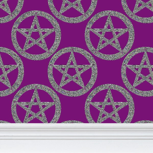 Purple & Silver Pentacle Wallpaper