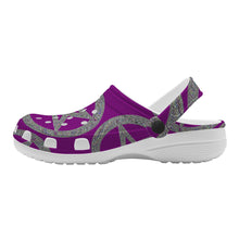 Robin Z Magenta & Silver Pentacle Crocs Clogs