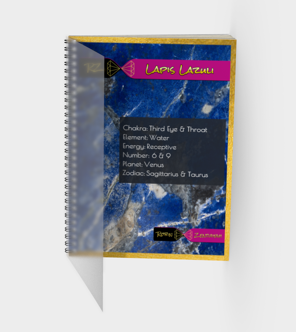 Lapis Lazuli Journal with White Lettering with Polymer Cover