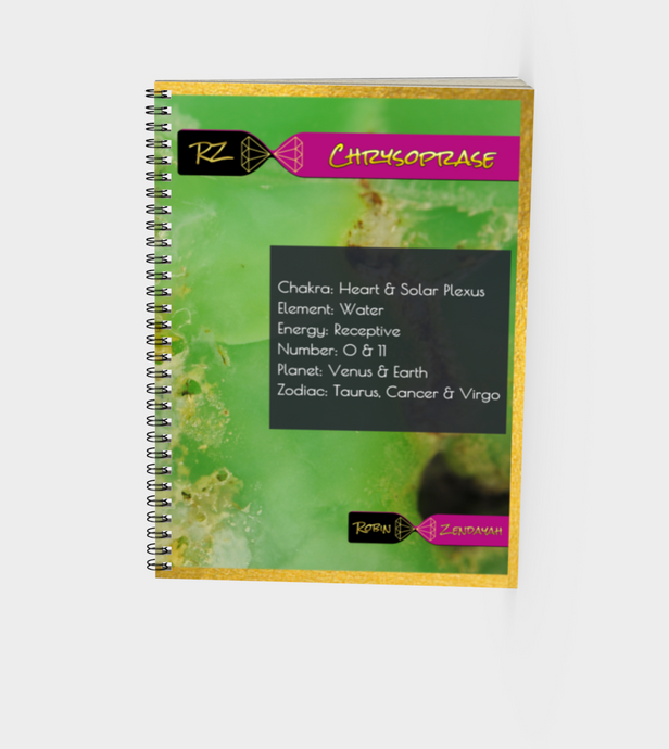 Chrysoprase Journal w/white Lettering without Polymer Cover