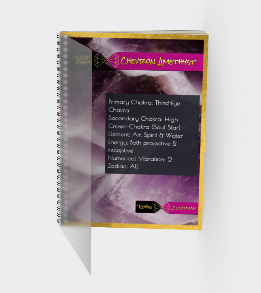 Chevron Amethyst Journal with White Lettering with Polymer Cover
