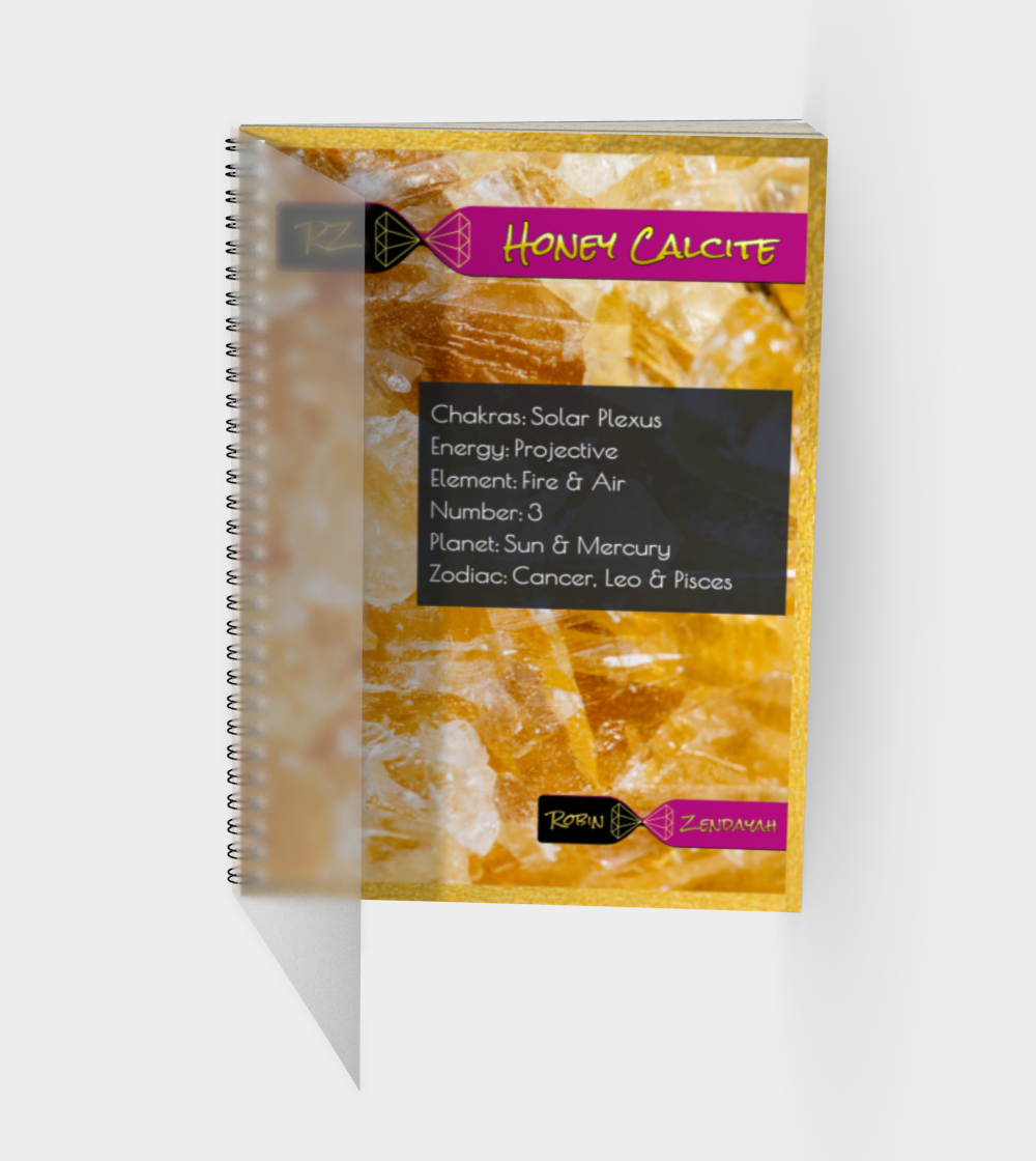 Honey Calcite Journal with White Lettering with Polymer Cover