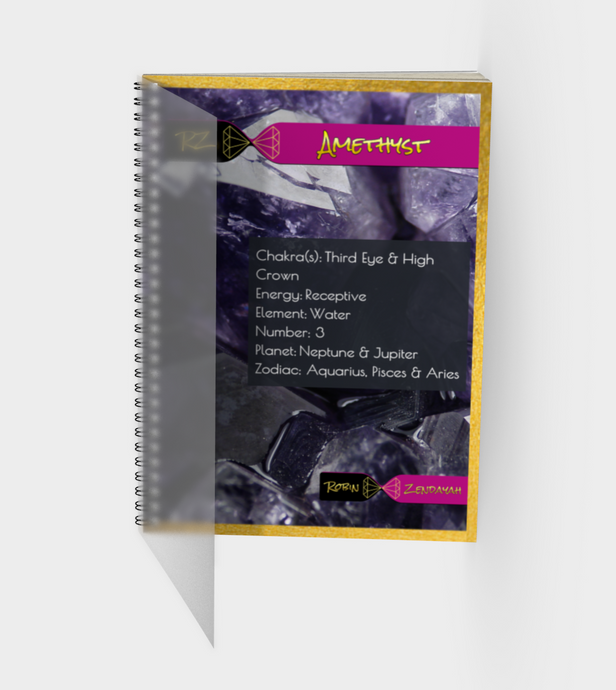 Amethyst Journal with White Lettering with Polymer Cover