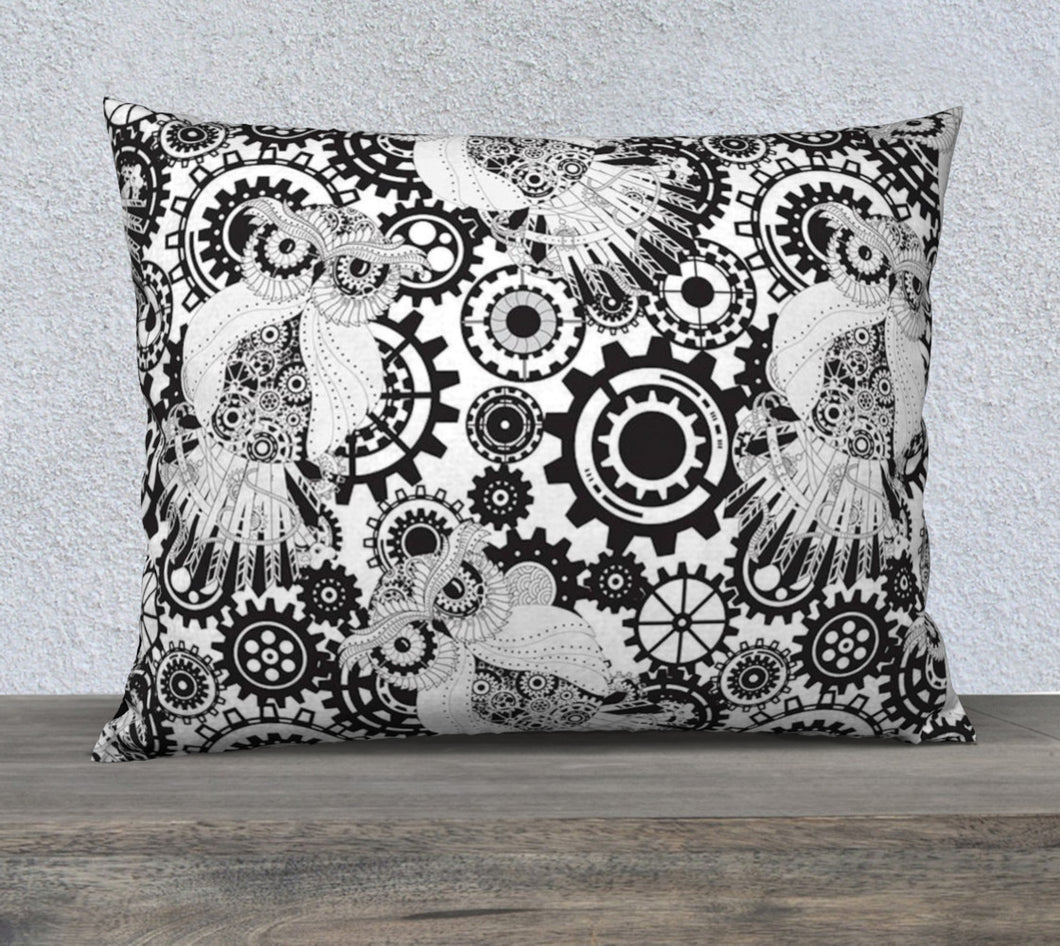 Robin Zendayah Environmental Alchemy Pillow Case -  Steampunk Owl
